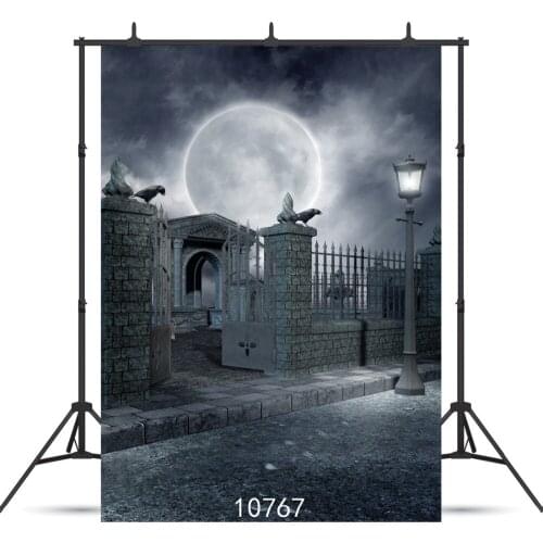 Photography Backdrops Prop Haunted Creepy Grave Moon Fabric Cloth Photo Studio Backgrounds for Children photocall Party