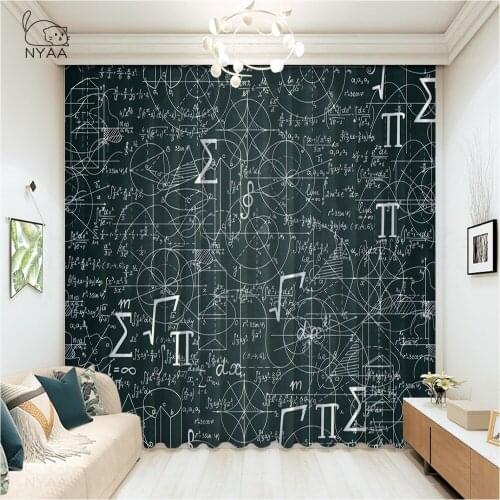Chemical Formula And Outlines On Whiteboard Curtain Cartoon Curtains For Bedroom Bedroom Home Curtains Child Room Micro Shading