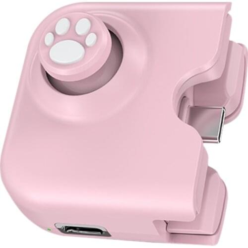 Mobile Game Controller with USB C Port for Android Phone Smartphone Tablet Gamepad Power Pass Through Charging Pink White