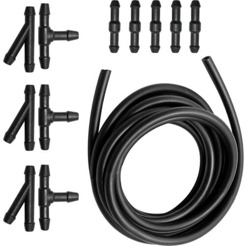 Car Windshield Washer Hose Connector Kit T-Piece Tube Pipe Splitter Connector Windshield Jet Spray Wiper Nozzle Water Hose Fluid