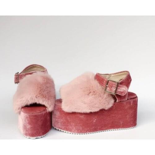 Princess sweet lolita shoes Summer fashion handmade custom-made Harbin muffin thick sole shoes and sandals women an7517