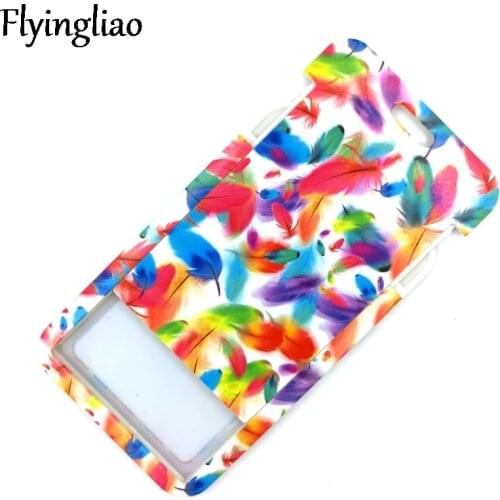 Feather Leave Rainbow Color Fashion Lanyard ID Badge Holder Bus Pass Case Cover Slip Bank Credit Card Holder Strap Card Holder