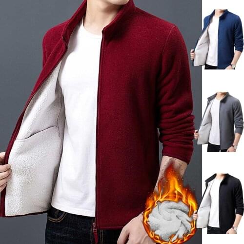 2020 New Fashion Thick Velvet Wind Breaker Fleece Jackets Mens Autumn Winter Trend Overcoat Slim-Fit Casual Coat Men Clothing