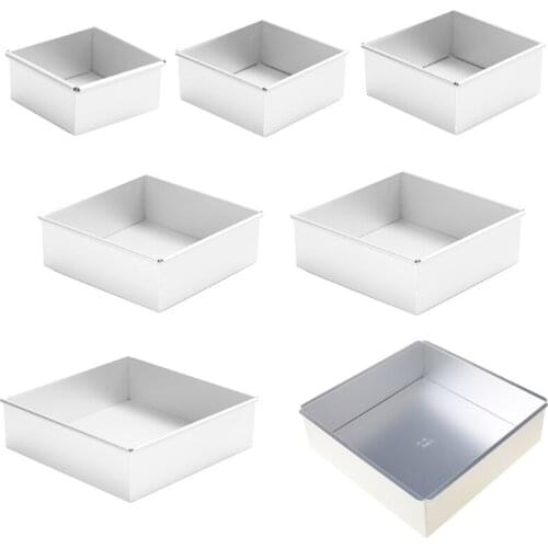 4-10 Inch DIY Square Non Stick Cake Pan Pie Loaf Toast Bread Mold Bakeware Tray Baking Supplies