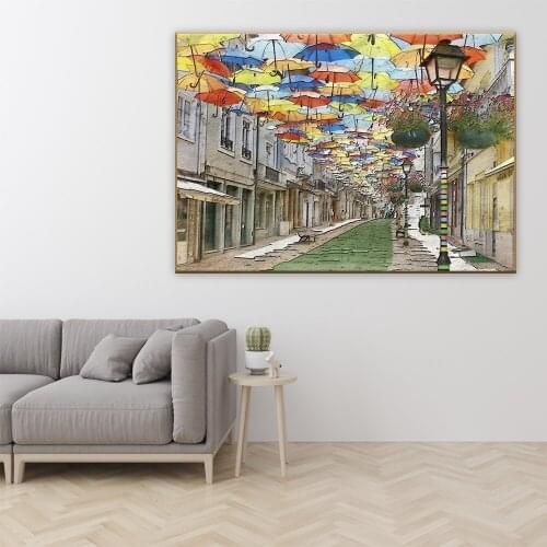 Colourful Streetscape DIY Painting By Numbers Landscape Pictures By Numbers Home Decor Hand Painted Wall Art Unique Gift
