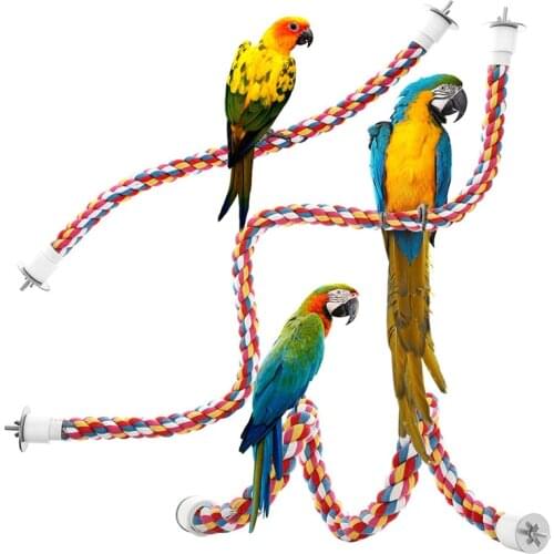 New Fun Pet Bird Toys Hanging Multicolor Rope Toys Type For Rope Bungee Bird Toy Calopsita Parrot Accessories Birds Для Попугая