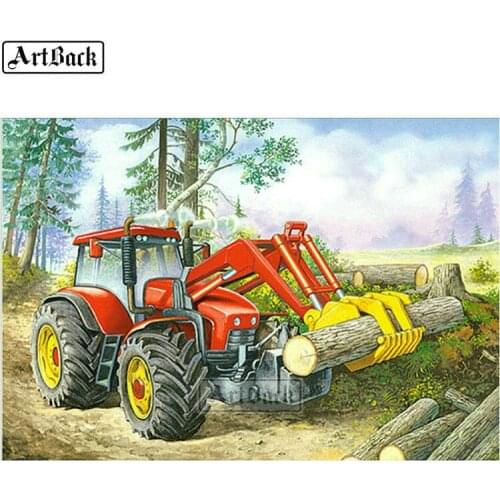 New arrival diamond painting engineering car Landscape full square diy 5d diamond mosaic 3d diamond embroidery sticker decor