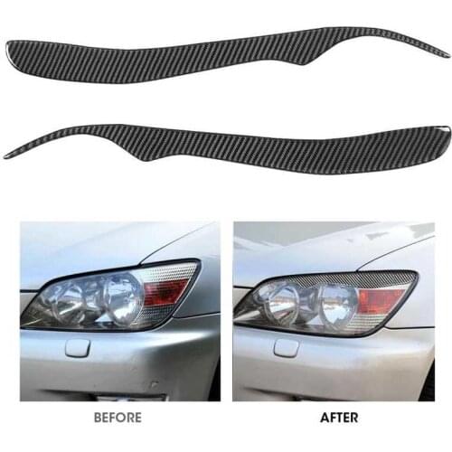 Pair Headlight Eyelid Headlamp Eyebrow Decal Carbon Fiber Sticker Strip Fit for Lexus IS200 1998-2005 Car style