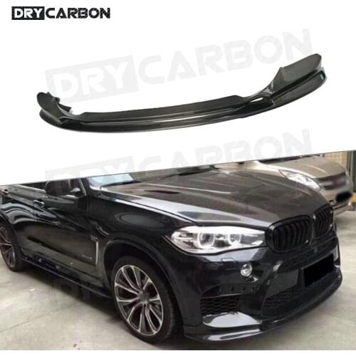 Real Carbon Fiber Front Lip Spoiler Auto body Splitter For BMW X5M X6M F85 F86 2015 2016 2017 2018 FRP Front Bumper