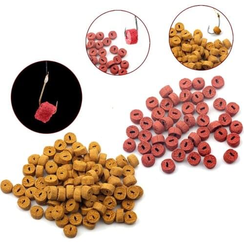 100pcs/Bag 9mm Carp Fishing Hollow Bait Grass Carp Baits Lure Bait With Scented Particles Hollow Bait Not Break Durable