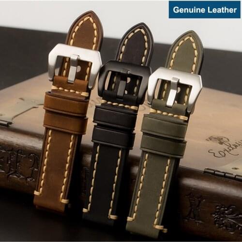 Vintage Genuine Leather Watchbands 7 Colors Belt 18mm 20mm 22mm 24mm 26mm Women Men Cowhide Watch Band Strap Gear S3 GS 3 Pro