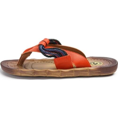 Flip Flops Men Luxury Slippers Brand Handmade Genuine Leather Shoes Cow Casual Beach Sneakers Summer Footwear Flat Sandals