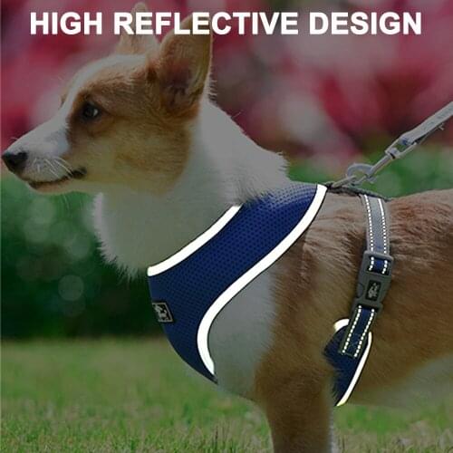 Reflective Walking Vest Dog Accessories for Small Dogs Dog Leash Yorkshire Terrier Soft Mesh Dog Harness and Lead Set Breathable