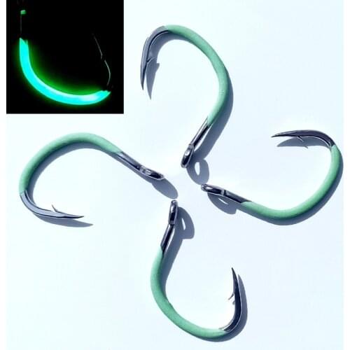 Luminous Jigging hook Glow in dark Super strong Assistant fishing hook Sea Fishing Hook big game hook