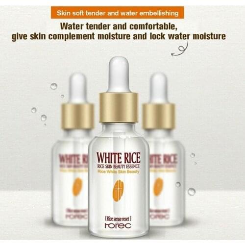 White Rice Face Serum Hyaluronic Acid Essence Shrink Pore Anti Moisturizing Lighten A5B9