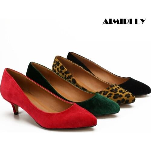 Classic Womens Pointed Toe High Heels Pumps 8cm Ladies Comfort Footwear Work & Career Shoes Slip On Big Size US16 US17 Aimirlly