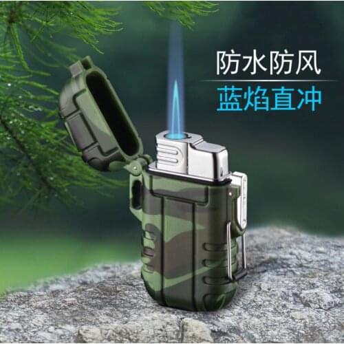 Outdoor Camping Sports ABS long time seal windproof waterproof Jet torch flame cigar butane Inflatable gas cigarette lighter