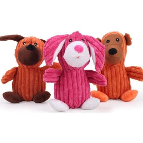 Corduroy Animal Shape Plush Pet Dog Toys Cute Squeaky Chew Molar Interactive Toy for Small Large Dogs Pets Accessories Supplies