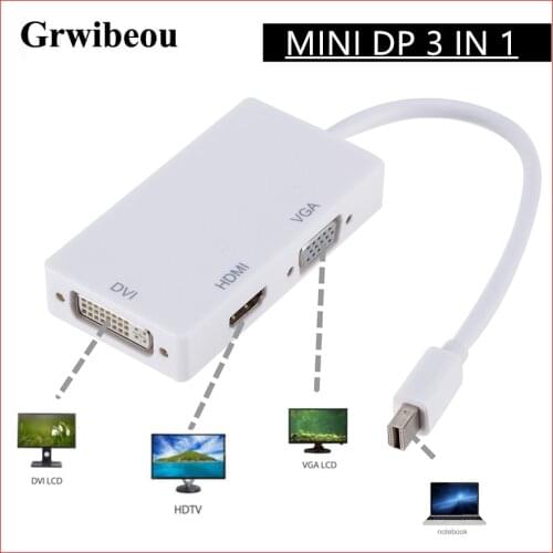 Grwibeou Accessories Parts to HDMI/DVI/VGA Display Port Digital Cables Adapter for Converter Cable For Apple MacBook Air Pro MDP
