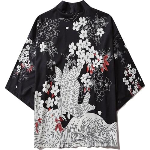 Japanese Samurai Style Vintage Kimono Oriental Cardigan кимоно японский стиль Male Female High-quality Daily Street Wear