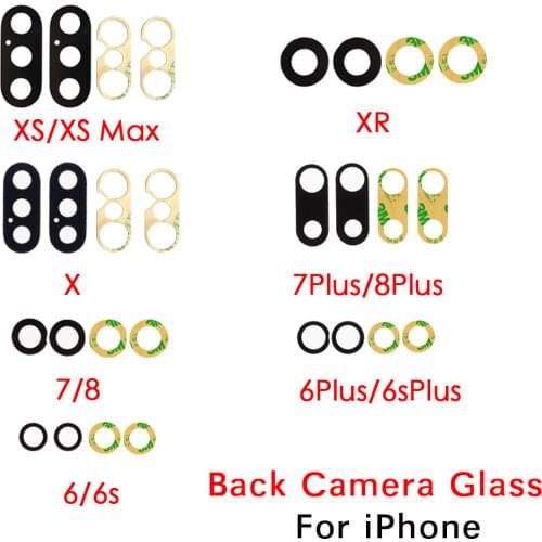 MHCAZT Back Camera Lens Rear Camera Glass Lens with 3M sticker for iPhone 6 6 Plus 6s 6s Plus 7 7 Plus 8 8 Plus X XR XS XS Max