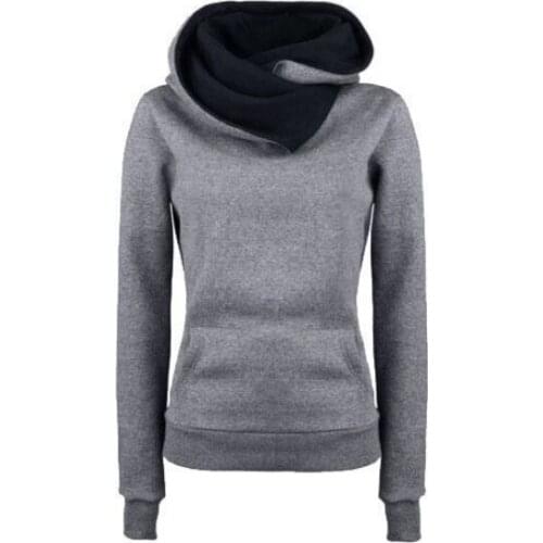 Ladies Pure Color Hooded Sweatshirt Sweatshirt Long Sleeve Pullover Casual Warm Hooded Top 2021 New Product Fall Winter