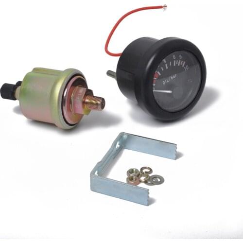 12V Boat Marine 0-10 Bar Oil Pressure Gauge 2" 52mm w/ NPT1/8 Sensor Black Face