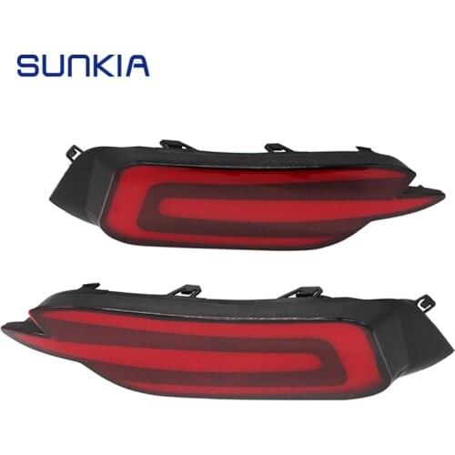 2Pcs/Pair SUNKIA 12V Driving Light Car Styling for Honda Civic 10th 2016 2017 LED Bumper Brake Lights Rear Fog Light