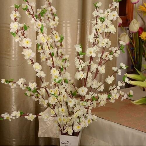 2019 Artificial Cherry Spring Plum Peach Blossom Branch Silk Flower Tree For Wedding Party Decors 1 PCS 50inch