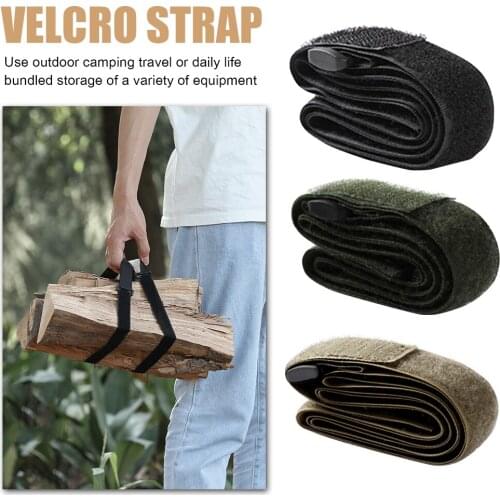 4pcs Velcro Cargo Strap Outdoor Camping Hiking Cargo Storage Fixing Belt Travel Tour Luggage Baggage Sticker Tied Tighten Strap