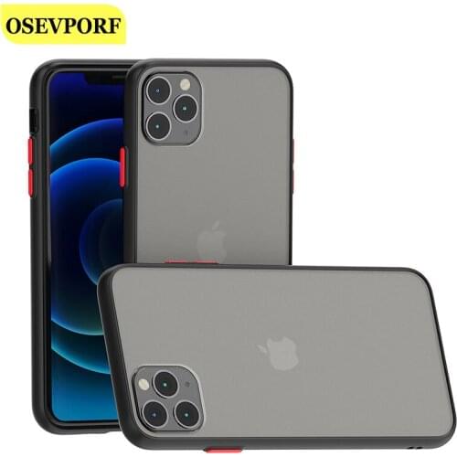 Phone Case For iPhone 11 Pro Max Shell Translucent Matte Frame Silicone Bumper Cover For iPhone X XR XS 8 7 6 6S Plus Capa Coque