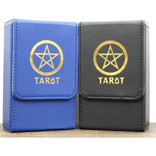 80 Cards Tarot Card Box Universal PU Leather Tarot Organizer Storage Case Game Double Layer Collection Flip Cover Tarot Holder