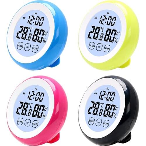 Digital LCD Thermometer Hygrometer Indoor Weather Station Clock With Backlight Electronic Temperature Humidity Meter