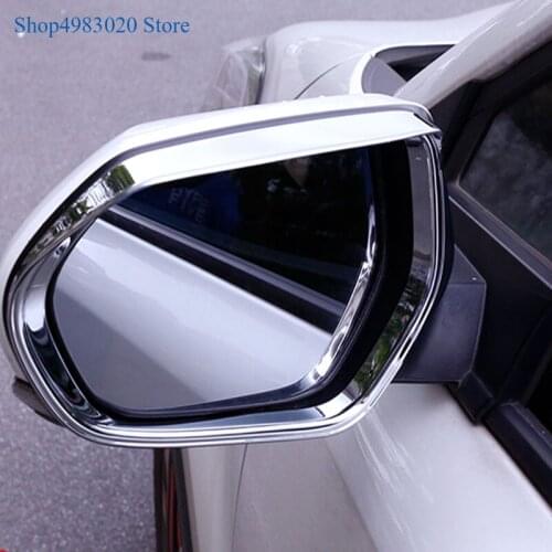 For Toyota C-HR CHR 2016-2019 ABS Chrome/Carbon fiber Car rearview mirror block rain eyebrow Cover Trim Sticker Car Styling 2pcs