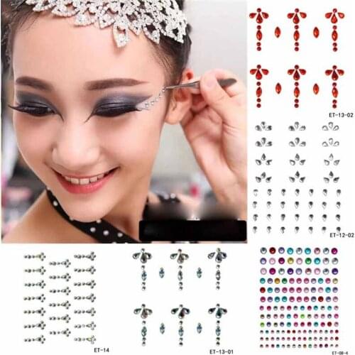 Jewel Tattoo Sticker Face Body Make Up Party Gems Adhesive Glitter Festival Rave