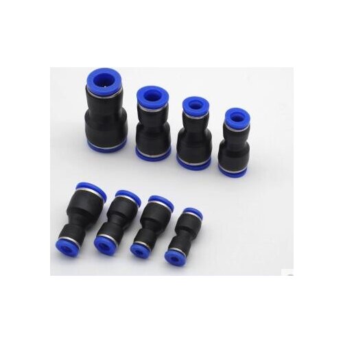 PG10-8 PG12-8 PG12-10 PG16-12 Unequal Diameter Air Tube Fitting Straight Union , One Touch Push In Pneumatic Fitting Connectors