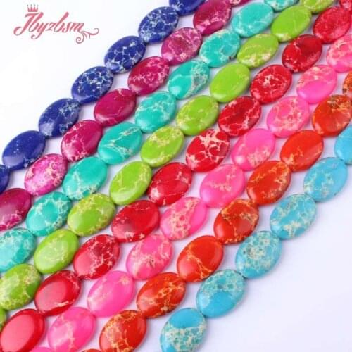 13x18mm Smooth Oval Sea Sediment Stone Beads Spacer Strand 15" For DIY Necklace Bracelats Jewelry Making,Wholesale Free Shipping