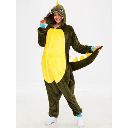 Dinosaur Onesie Adult Animal Unicorn Pajamas Suit Warm Soft Stitch Sleepwear Onepiece Winter Jumpsuit Pijama Cosplay