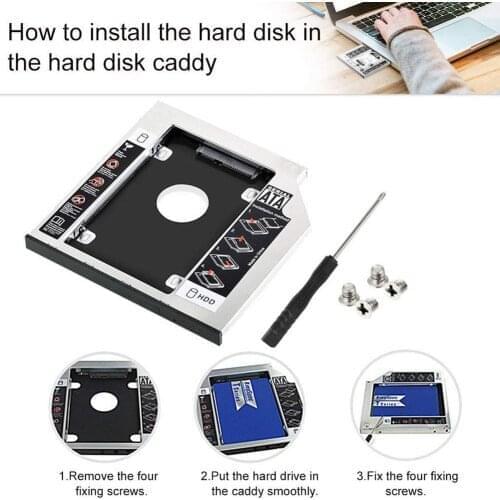 Hard Disk Enclosure Hard Drive Tray Hard Disk Enclosure With Screwdriver 9.5mm 9mm Aluminum Hard Drive Bay For Sata3SSD dropship
