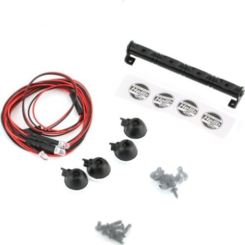 Round White Bright Lamp LED Roof Light Bar 4 Spotlight for RC Car Crawler Axial SCX10 90046 D90 TRX-4 Tamiya HSP Model