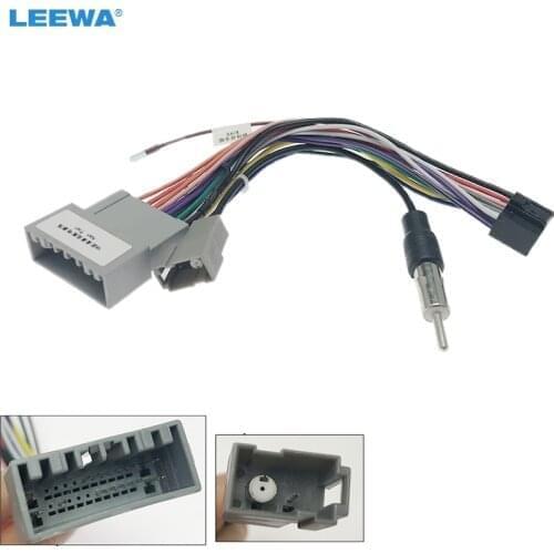 LEEWA Car Audio DVD Player 16PIN Android Power Cable Adapter For Honda CRV/BRV/HRV/JAZZ Radio Wiring Harness #CA6470