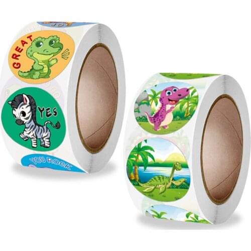 500pcs New Cute Animal Teacher Rewards Inspirational Students Children Stationery Stickers Decorative Sealing Stickers 2.5cm