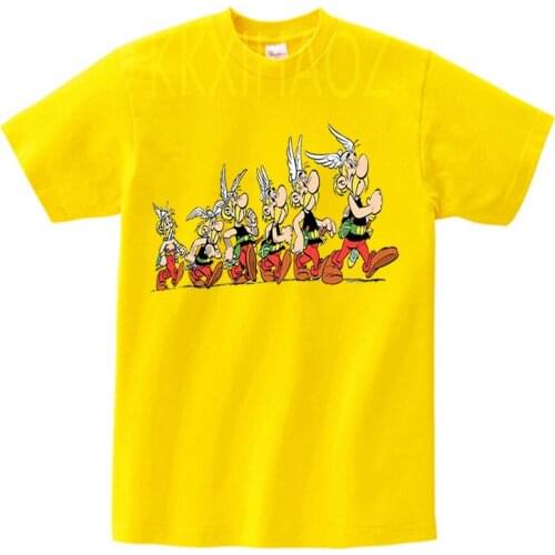 New 2021 2 3 5 6 7 8 Years Asterix And Obelix Girls T-Shirt Boys Short Sleeve Tee Tops Kids Cartoon Clothes Children Party Wear