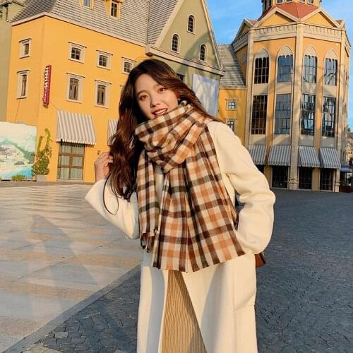 New arrival comfortable thick soft plaid cute scarf warm fresh high quality casual lovely vintage travel elegant big shawl