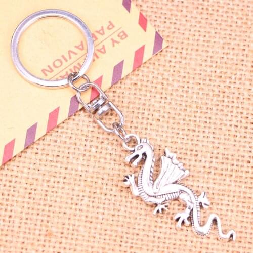 New Fashion Keychain 49*20 mm china loong dragon Pendants DIY Men Jewelry Car Key Chain Ring Holder Souvenir For Gift