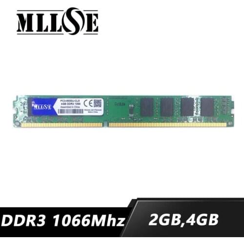 MLLSE Memory RAM DDR3 2GB 4GB 1066 1066mhz PC3-8500U PC3-8500 Desktop Computer PC RAM Memory Memoria DIMM 2G 4G