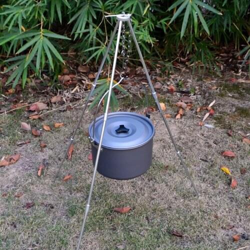 Aluminum Alloy BBQ Grills Portable Camping Picnic BBQ Tripod Pot Hanging Grill Stand Holder Barbecue Accessories