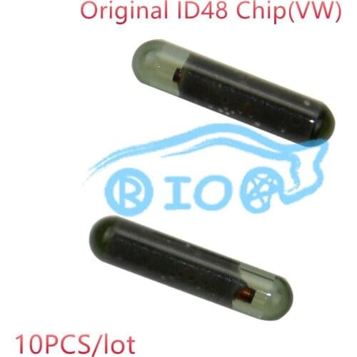 RIOOAK 10pcs/lot Original Car Key Chip CAN (A1) ID48 Transponder Chip Glass Tube Unlock ID 48 Chip for VW for Volkswagen Key
