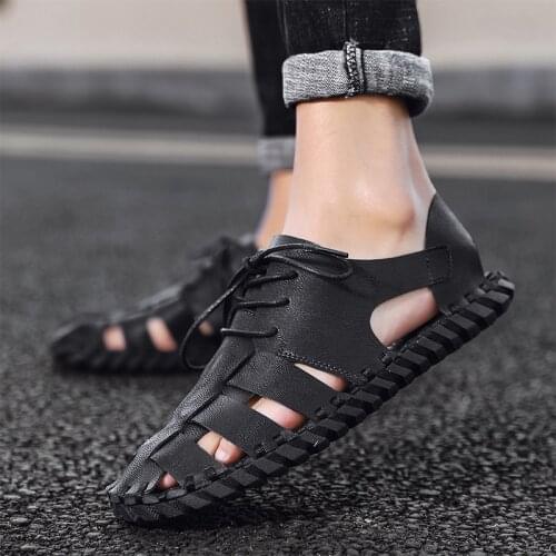 Men Sandals handamde sewing Beach Summer Breathable fashion Sport Outdoor Shoes Lightweight Female Casual Comfort Sandals men