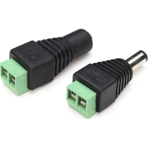 Male Female 12V DC Power Plug Jack Adapter Connector 5.5X2.1mm for CCTV Monitoring Low Voltage LED DIY Parts